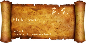 Pirk Iván névjegykártya